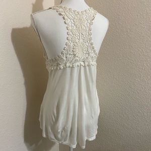 White racerback lace tank